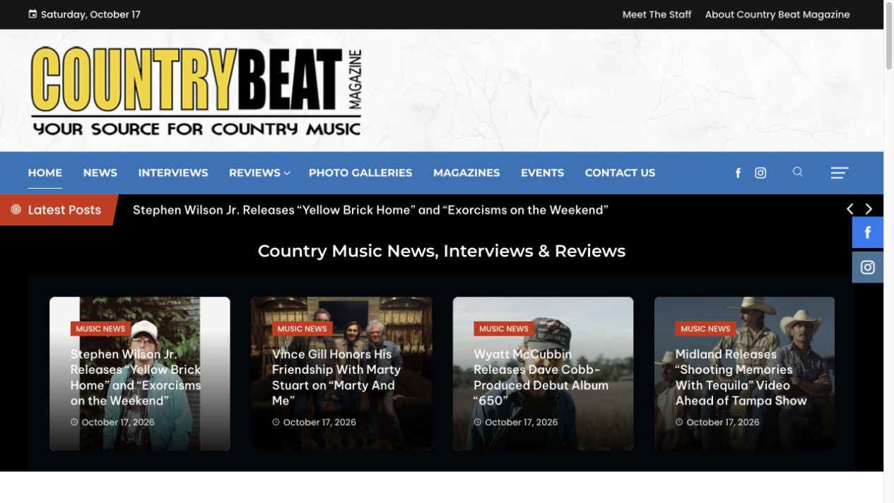 Country Beat Magazine website preview