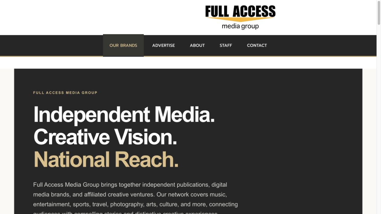 Full Access Media Group website preview