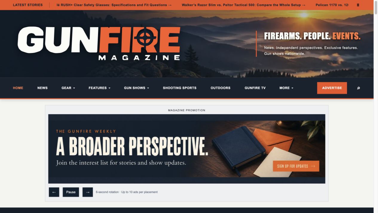 Gunfire Magazine website preview