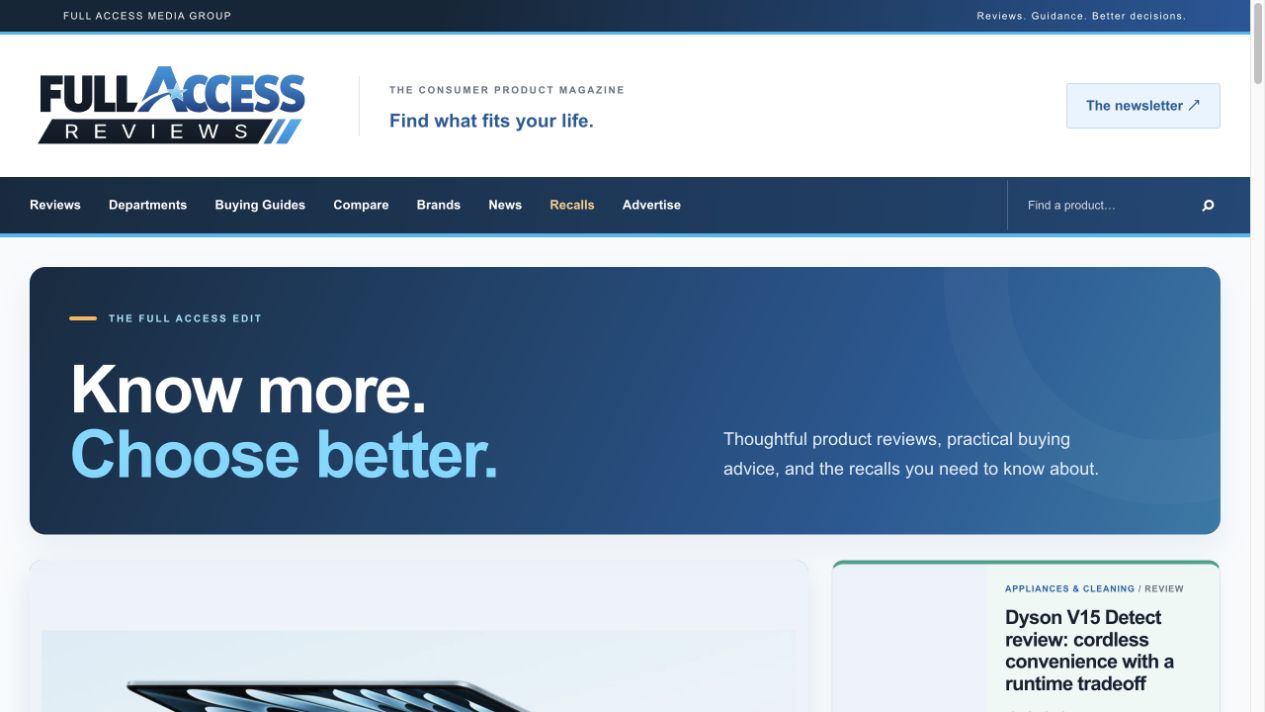 Full Access Reviews website preview