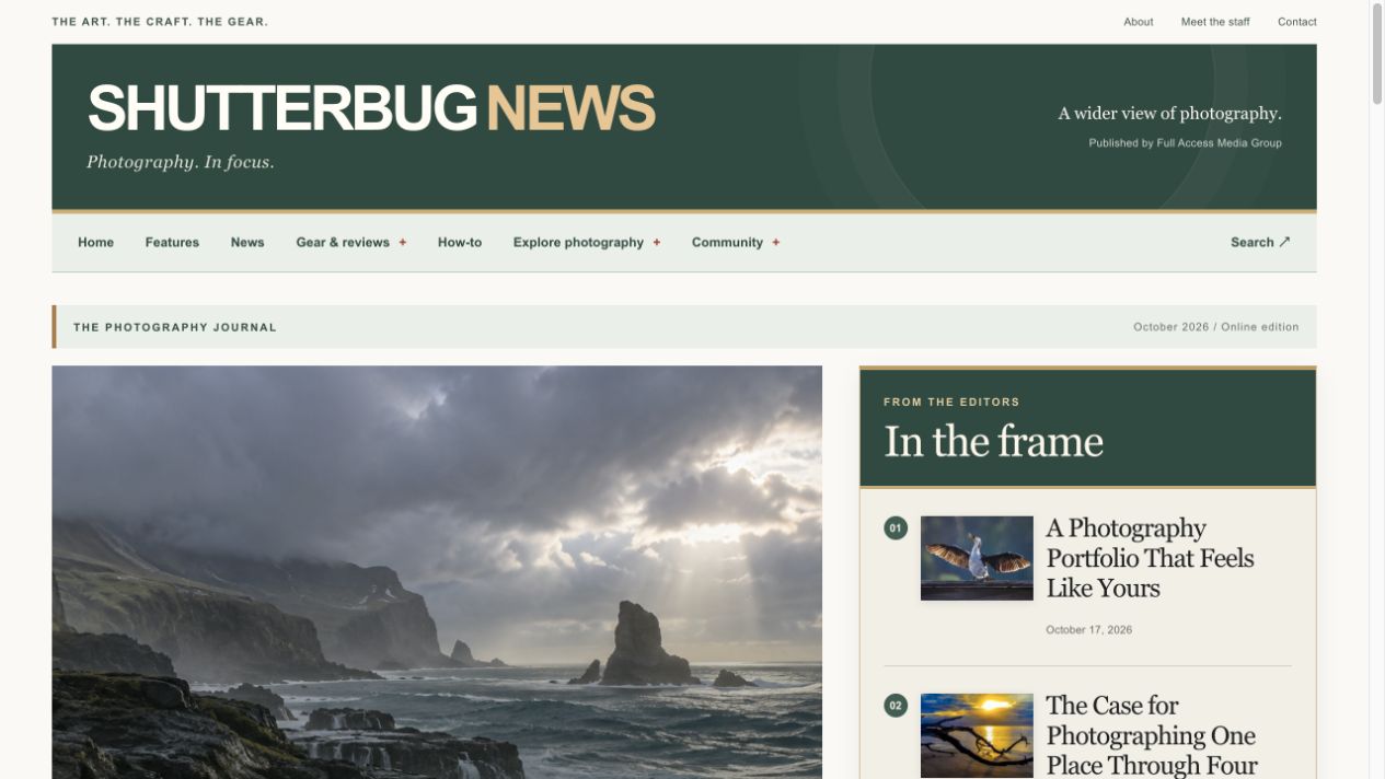 Shutterbug News website preview