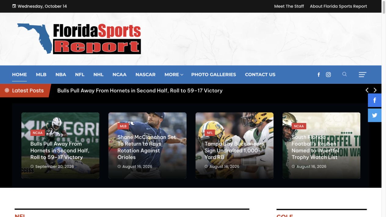 Florida Sports Report website preview